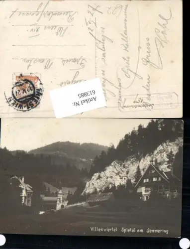 613885,seltene Foto-AK Spital am Semmering Villenviertel 1927