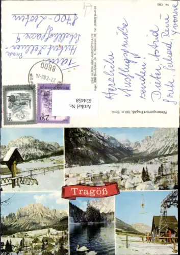 624458,Mehrbild Ak Tragöß Wintersport Wegkreuz Tragöß-Sankt Katharein
