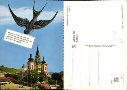 624521,Fotomontage Mariazell Schwalbe Text