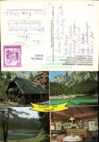 624557,Mehrbild Ak Tragöß Tragöß-Sankt Katharein Seerestaurant Leisenberger Grüner See