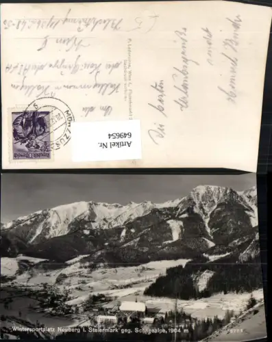 649654,Neuberg an der Mürz i. Steiermark geg. Schneealpe Winteransicht