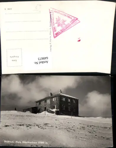 649673,Foto Ak Steinhaus am Semmering Stuhleck Alois Güntherhaus Winteransicht