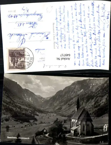 649717,Foto Ak Seewiesen Ansicht m. Kirche Turnau