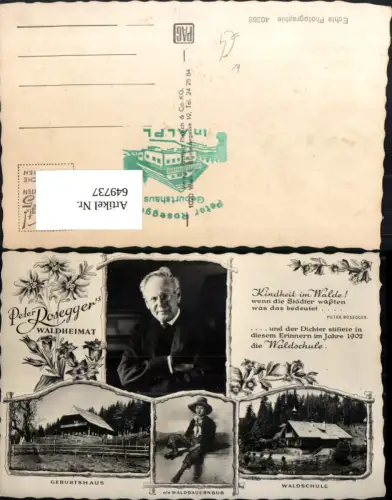 649737,Peter Rosegger Waldheimat Geburtshaus Waldschule Alpl Krieglach