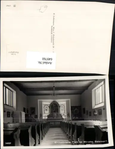 649760,Foto Ak Frein an der Mürz b. Mürzsteg Kirche Inneres