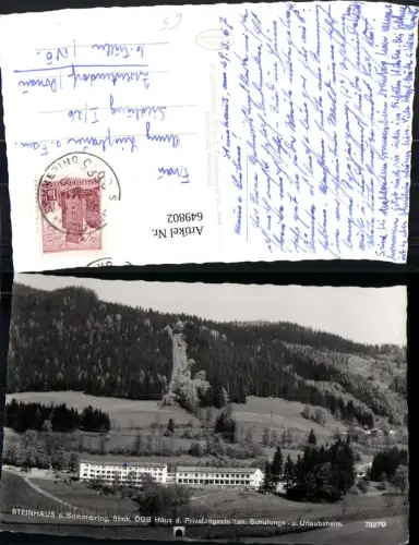 649802,Foto Ak Steinhaus a. Semmering ÖGB Haus Privatangestellten Spital am Semmering