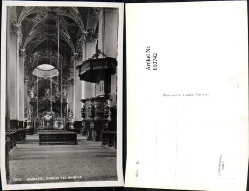 650742,Foto Ak Mariazell Inneres d. Basilika
