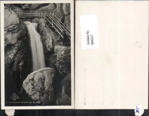 664117,Foto Ak Bärenschütz-Klamm b. Mixnitz Pernegg an der Mur Wasserfall