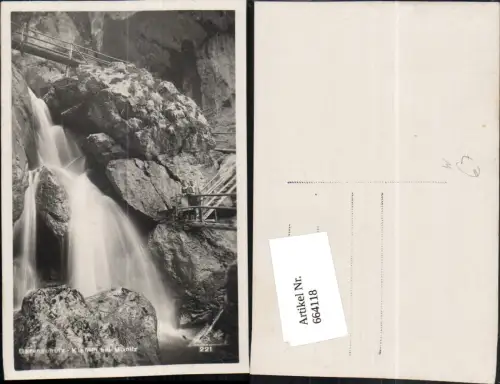 664118,Foto Ak Bärenschütz-Klamm b. Mixnitz Pernegg an der Mur Wasserfall
