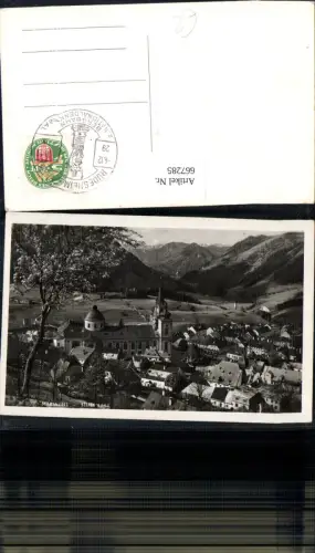 667285,Foto Ak Mariazell Blick auf d. Basilika