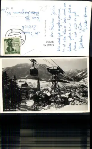 667292,Foto Ak Mariazell Seilbahn Gondel Stütze Winteransicht