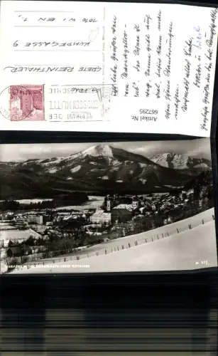 667295,Foto Ak Mariazell mit Gemeindealpe u. Ötscher im Winter