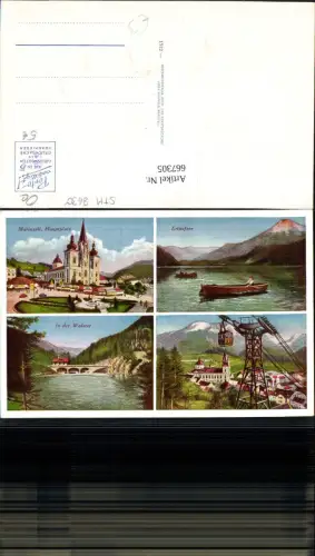 667305,Mehrbild Ak Mariazell Hauptplatz Erlaufsee In der Walster Seilbahn