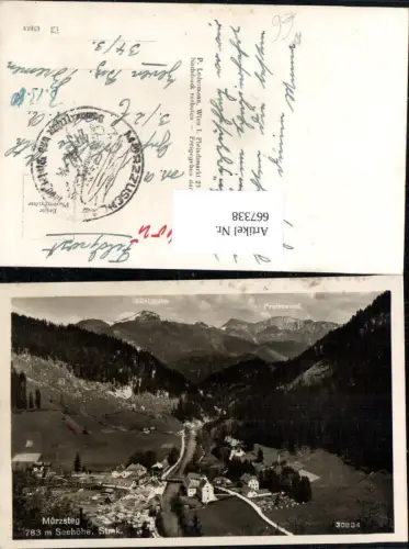 667338,Foto Ak Mürzsteg Totale Neuberg an der Mürz Feldpost