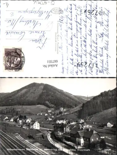 667351,Foto Ak Steinhaus a. Semmering Spital am Semmering Ansicht m. Bahngleise