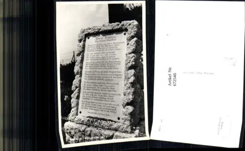672546,Foto Ak Mariazell Bürgeralm Zwei Kreuz Tafel Detailansicht