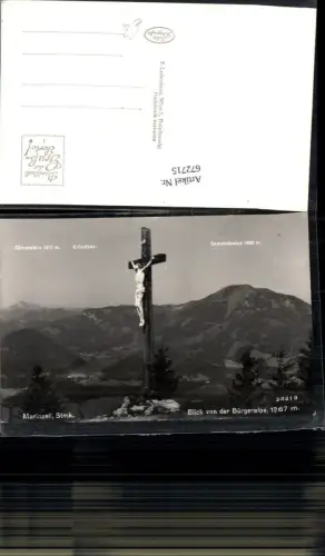672715,Foto Ak Mariazell Blick v. d. Bürgeralpe Kreuz
