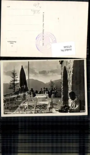 673526,Foto Ak Mariazell Berghotel Bürgeralpe Terrasse Zither Musik