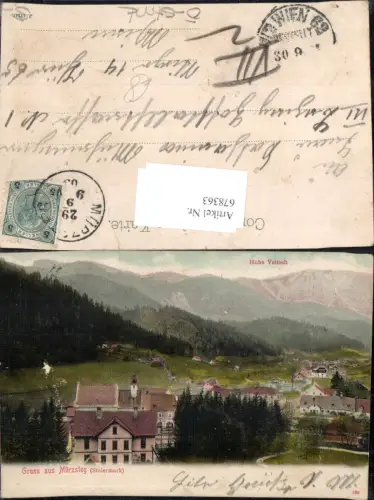 678363 Gruss aus Mürzsteg an der Mürz Hohe Veitsch Neuberg
