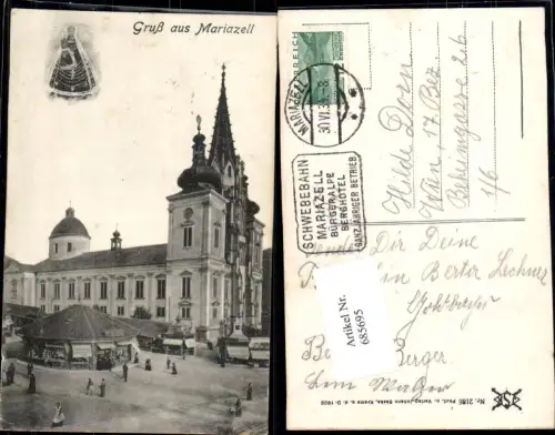 685695 Gruss aus Mariazell Maria Zell Gnadenmutter 1922