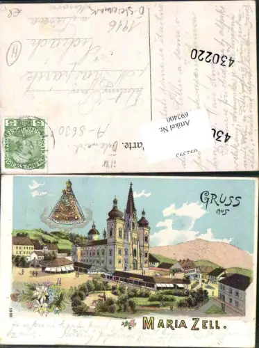 692400 tolle Lithographie Maria Zell Mariazell Gnaden-Mutter
