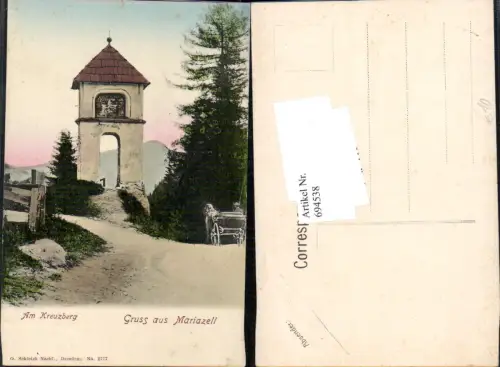 694538 Partie am Kreuzberg b. Mariazell Maria Zell Kutsche Heiligenbrunn