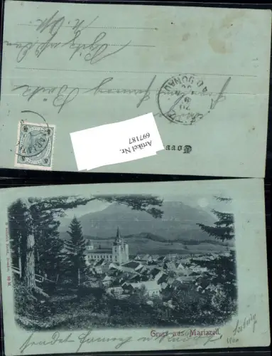697187 Mond Lithographie Mariazell Maria Zell
