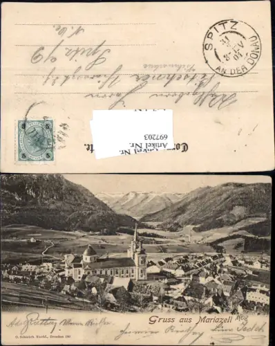 697203 Mariazell Maria Zell 1908 pub Schleich 180 Stp Spitz a.d. Donau