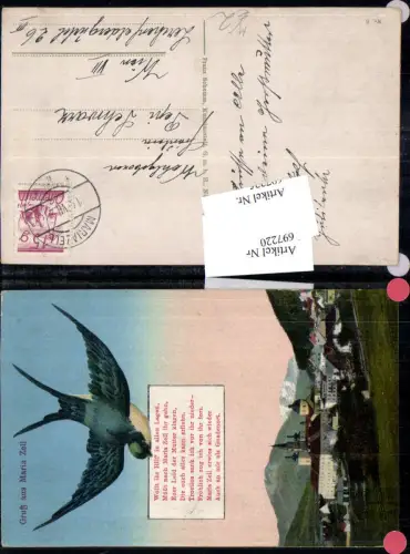 697220 Mariazell Maria Zell Gruss aus m. Schwalbe
