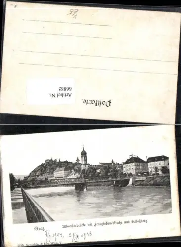 66885,Graz Albrechtsbrücke mit Kirche und Schloßberg