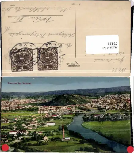 73358,Graz v.d. Kanzel COLOR 1918 Strohschneider