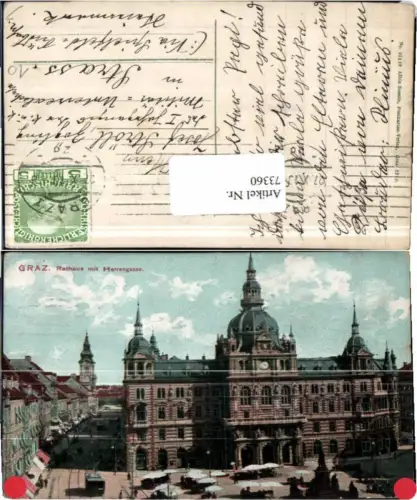73360,Graz Neues Rathaus Herrengasse 1910