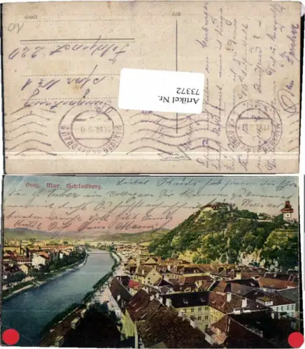 73372,Graz Mur Schlossberg 1915