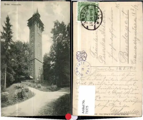 73375,Graz Wegpartie b. Hilmwarte Mann 1912