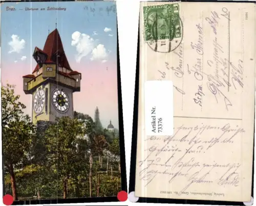 73376,Graz Uhrturm am Schlossberg 1912