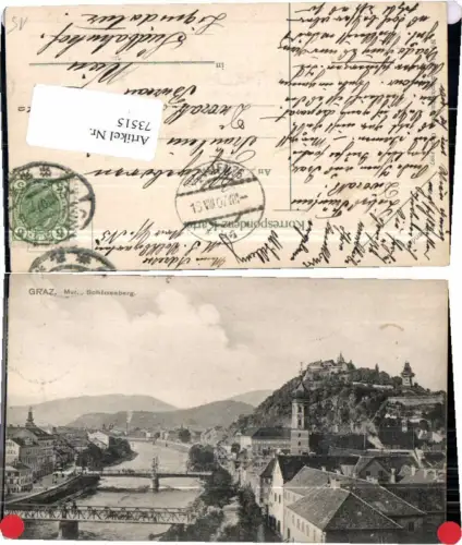 73515,Graz Mur m. Schlossberg 1907