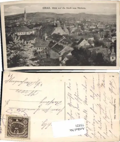 73521,Graz Blick auf die Stadt vom Uhrturm