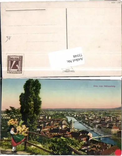 73548,Graz v. Schlossberg Mädchen Blumen Strauss
