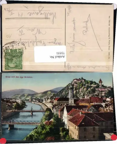 73551,Graz m. Den 3 Brücken COLOR 1915