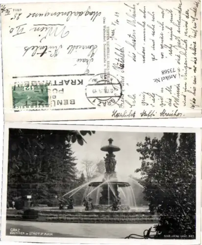 73568,Graz Stadtparkbrunnen Stadtpark 1932