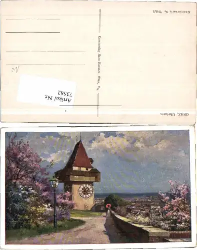 73582,Graz Uhrturm Künstlerkarte 7012-2