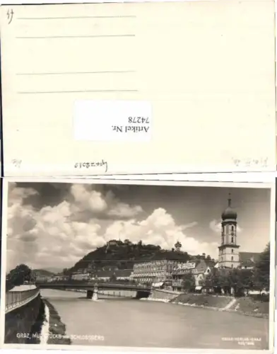 74278,Graz Murbrücke m. Schlossberg Erika Verlag 425-1925