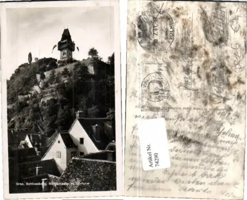 74290,Graz Schlossberg Rare Ansicht m. Haus 1941 Feldpost