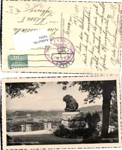 74291,Graz Hackerdenkmal am Schlossberg pub Erika 453