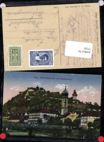 77181,Graz Albrechtsbrücke und Schlossberg