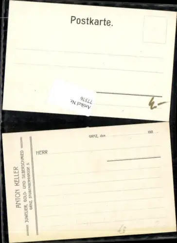 77376,Graz Postkarte Anton Keller Juwelier Gold und Silberschmied
