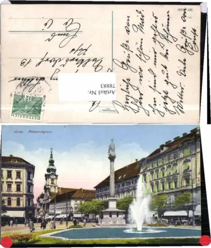 78883,Graz Partie am Bismarckbrunnen Leute Brunnen