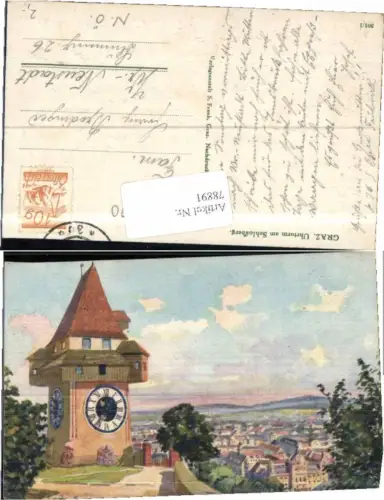 78891,Graz Uhrturm am Schlossberg Künstlerkarte