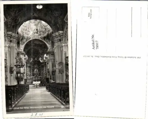 78917,Mariatrost bei Graz Kirche Innen 1940