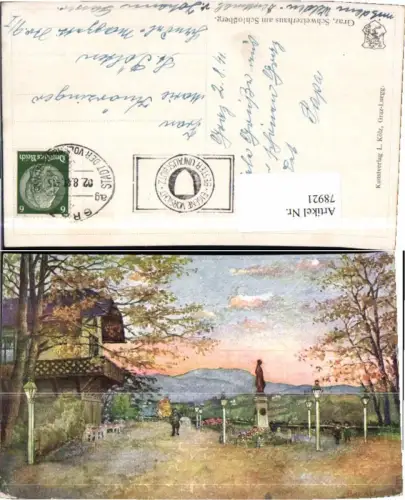 78921,Künstlerkarte Graz Schweizerhaus Schlossberg